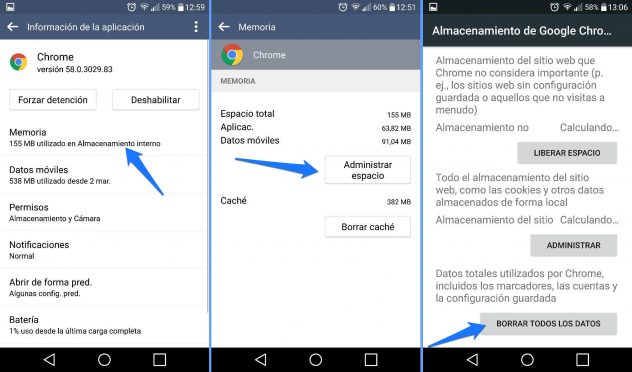 borrar datos android aplicacion