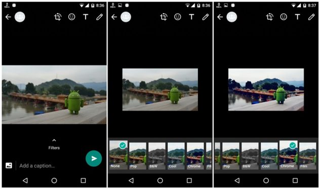 WhatsApp filtros android fotos