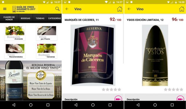 vinos gourmet 2017 app