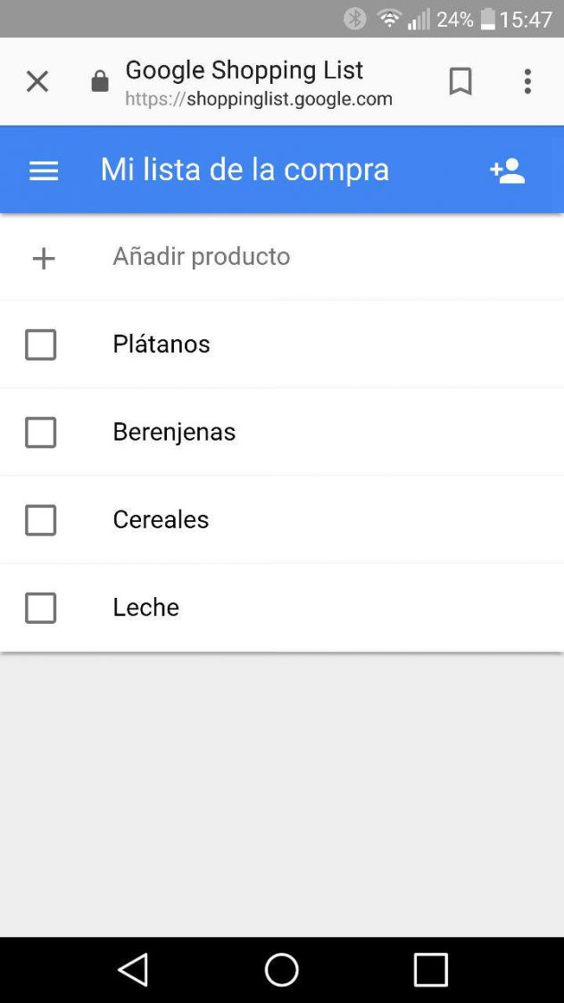 lista compra google