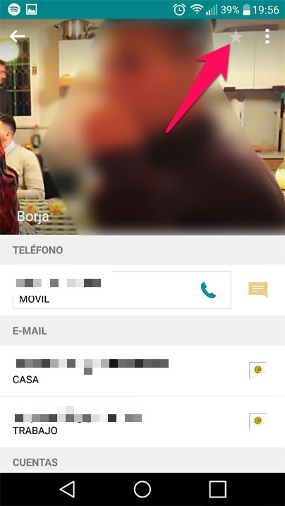 contactos favoritos estrella