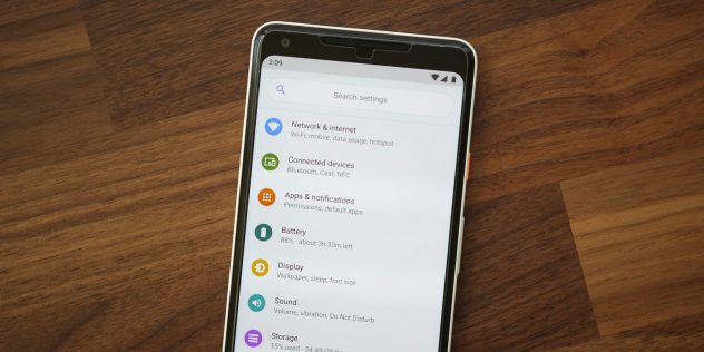 ajustes android p