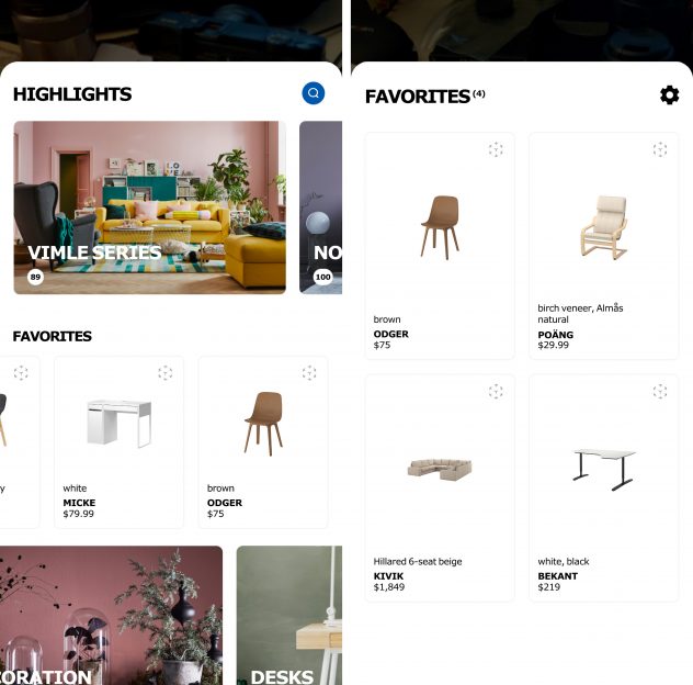 ikea place app android favoritos