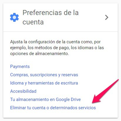 eliminar cuenta google