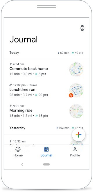 google fit journal