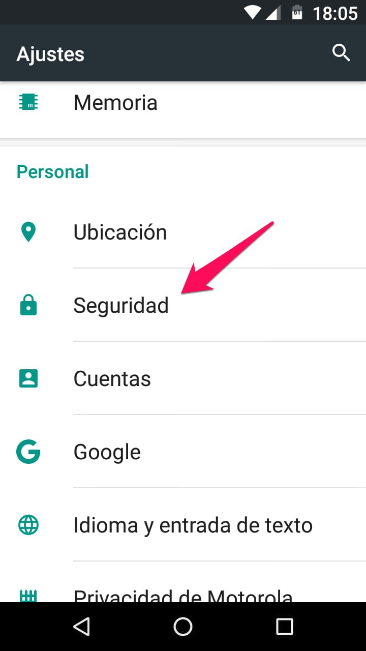 ajustes seguridad android