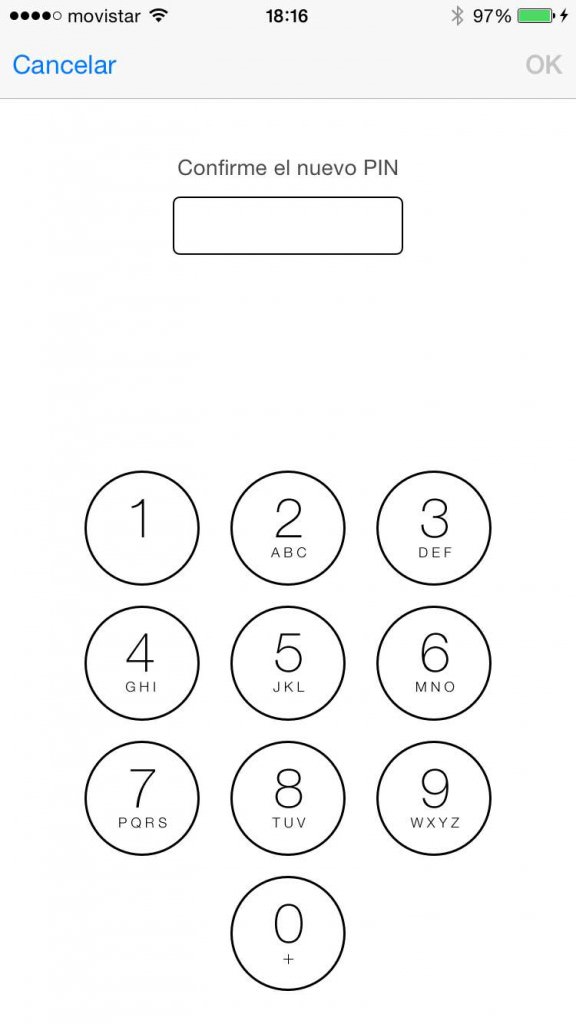 confirmar cambio pin iphone