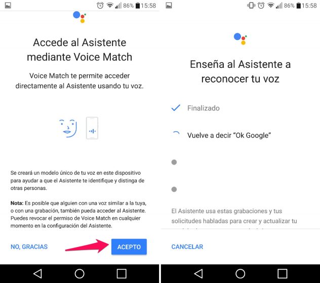 enseñar ok google asistente