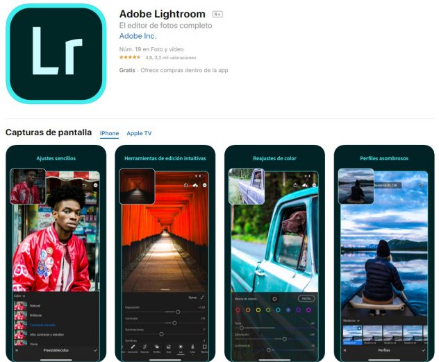 descargar adobe lightroom ios android