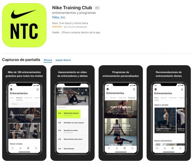 descargar nike training club