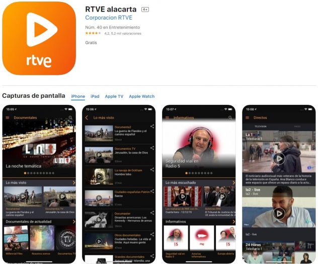 descargar app rtve alacarta