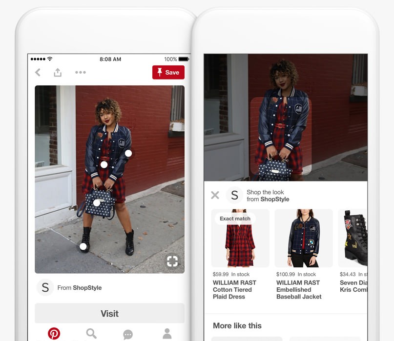 pinterest lens buscar ropa